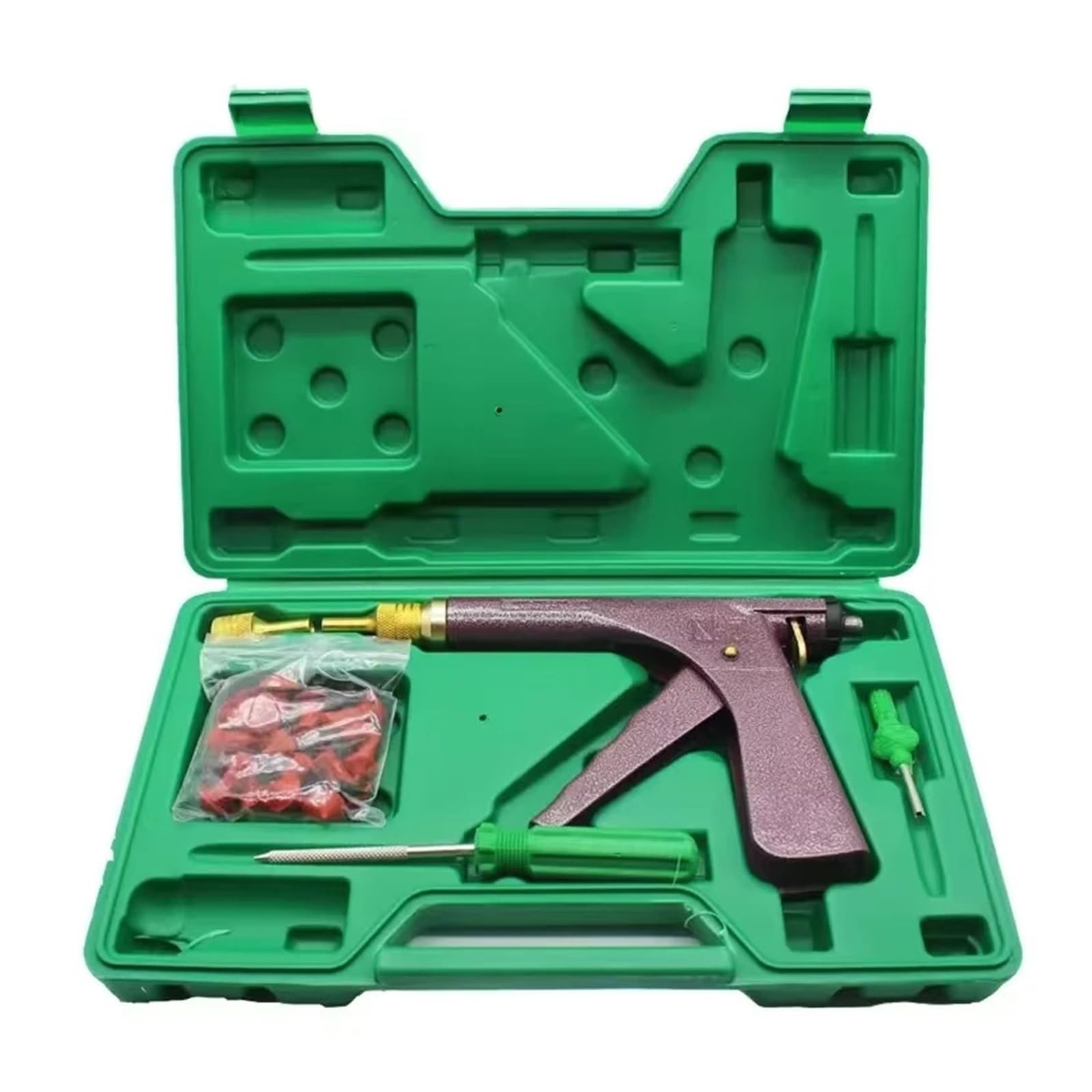 EAQPA Car Motorcycle Bike Tubeless Tire Repair Puncture Professional Repair Kit Vacuum Tire Repair Gun Car Tire Kit(with Box)