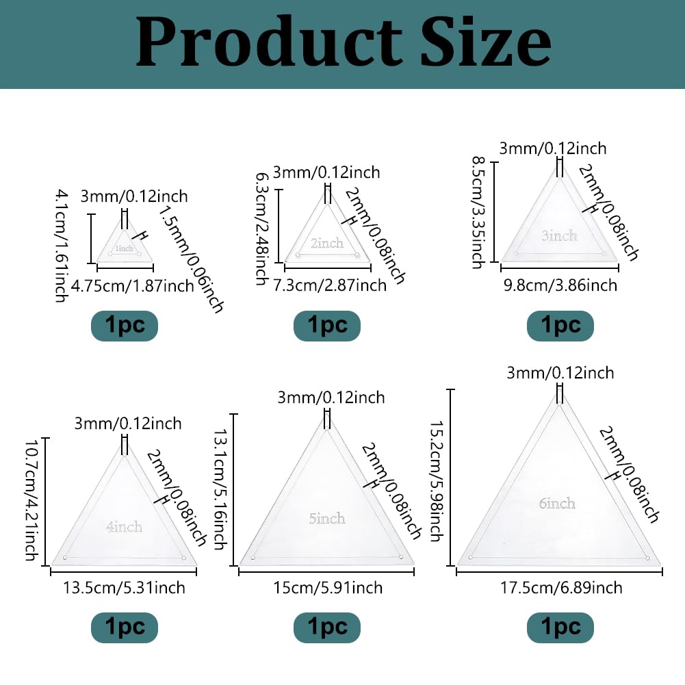 NBEADS 6 Stück 6 Stile Acryl Quiltvorlage, Dreiecks-Stepplineale Und Schablonen-Set Für Nähen Und Diy-Basteln