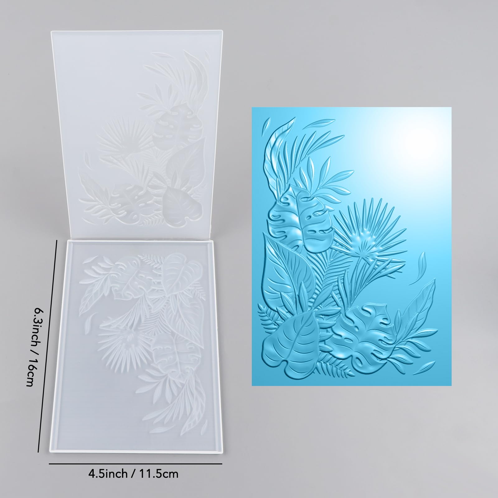 BriartwTropical Foliage 3D Embossing Folder - Create Dimensional Leafy Backgrounds for Cardmaking and Scrapbooking & Other Paper Craft Album Stamps DIY Decoration,Clear Plastic Texture Fades Template