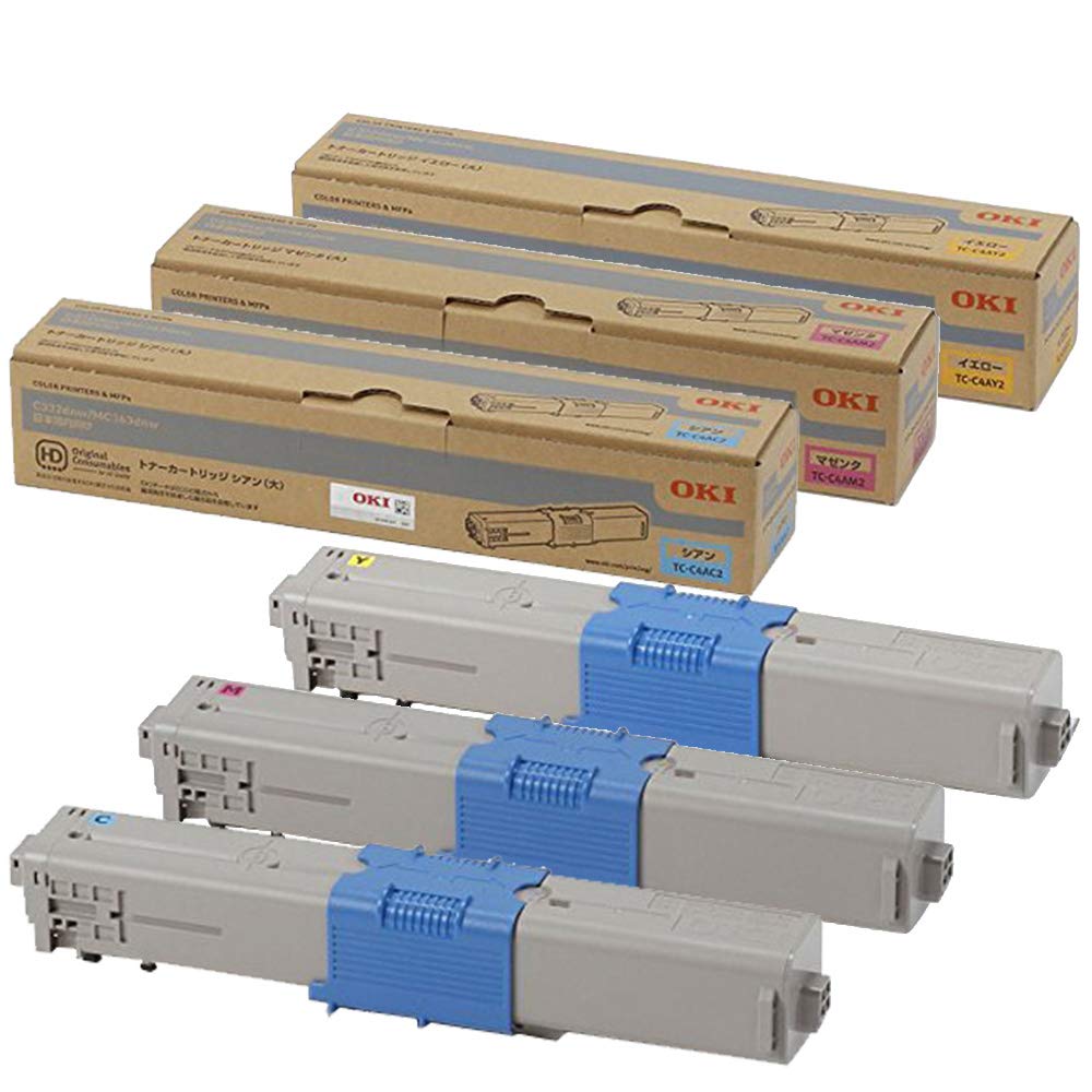 オキ 純正トナーカートリッジ大 シアン・マゼンタ・イエロー3本セット