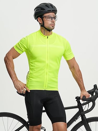 Miniatura 3 de ARSUXEO Camiseta de ciclismo para hombre, manga corta, ajustada, para bicicleta, bicicleta, para carretera, grava y bicicleta de montaña