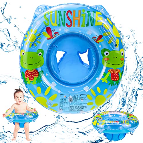 Baby Floats for Swimming with Seat for 1-3 Years Kid Toddler Children-Swim Pool Accessories (Frog-Blue)