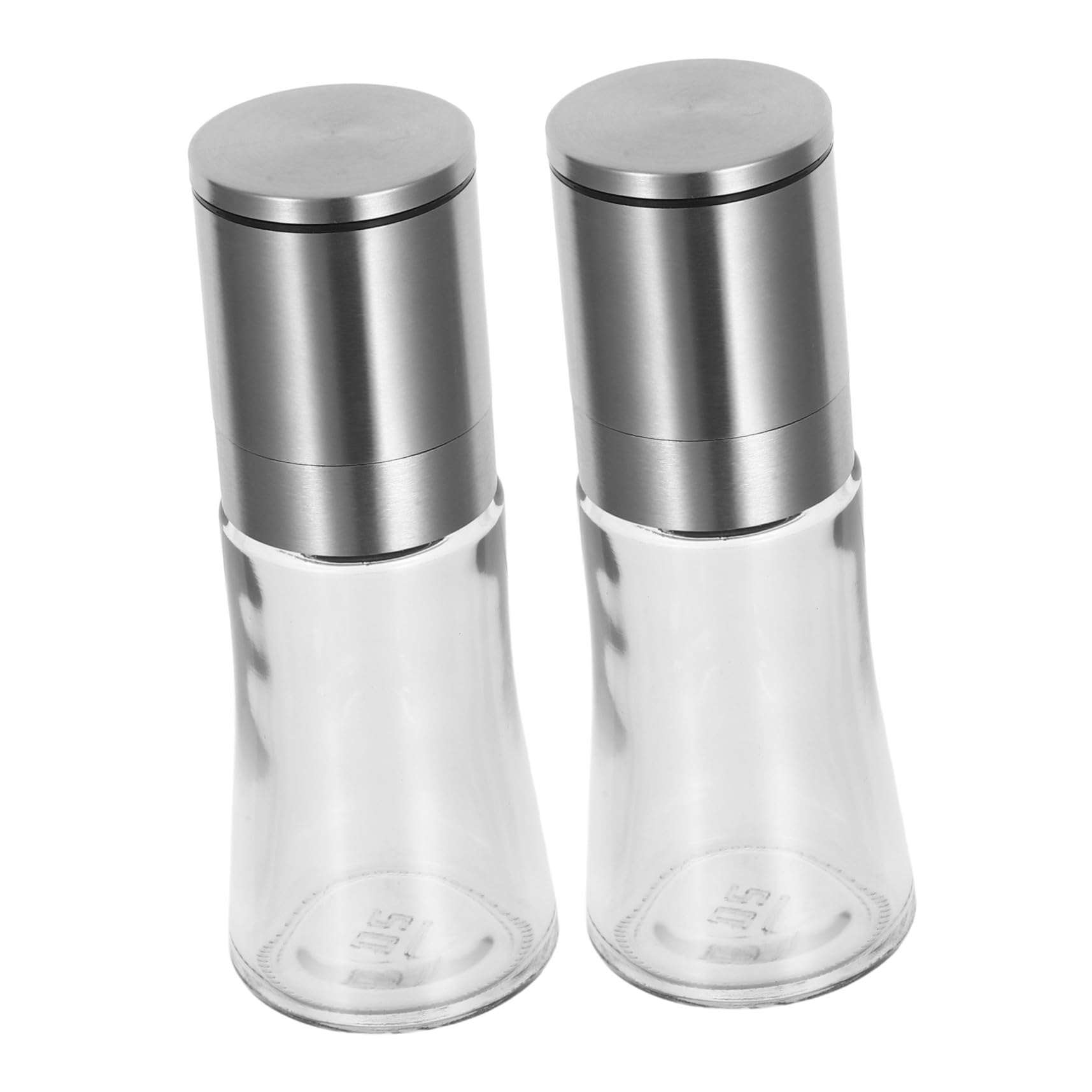 OUNONA 2 pezzi Macina Spezie Manuale in Acciaio con Finestra Trasparente per Condimenti e Macina Portatile per Cucina e Outdoor