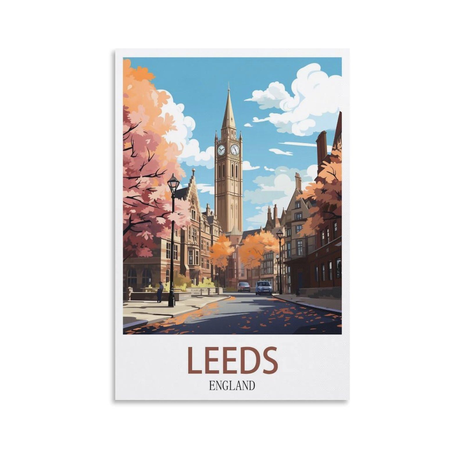Ezmlfa S136 5D Diamond Painting Kits For Adults,Leeds City,Diy Full Round Drill Diamond Dot Gem Art Kits For Adults,Crafts For Decor 30X40cm