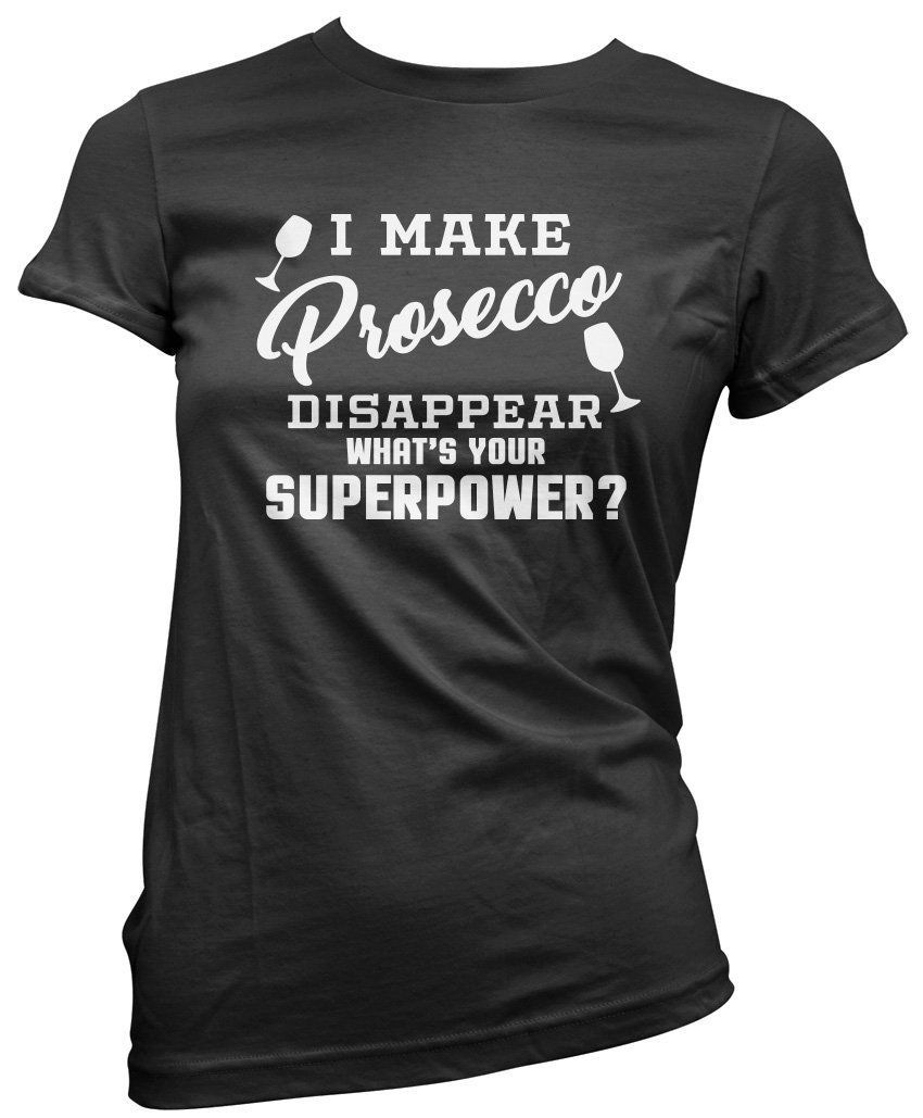 Hotscamp Women's Black I Make Prosecco Disappear T-Shirt - 14