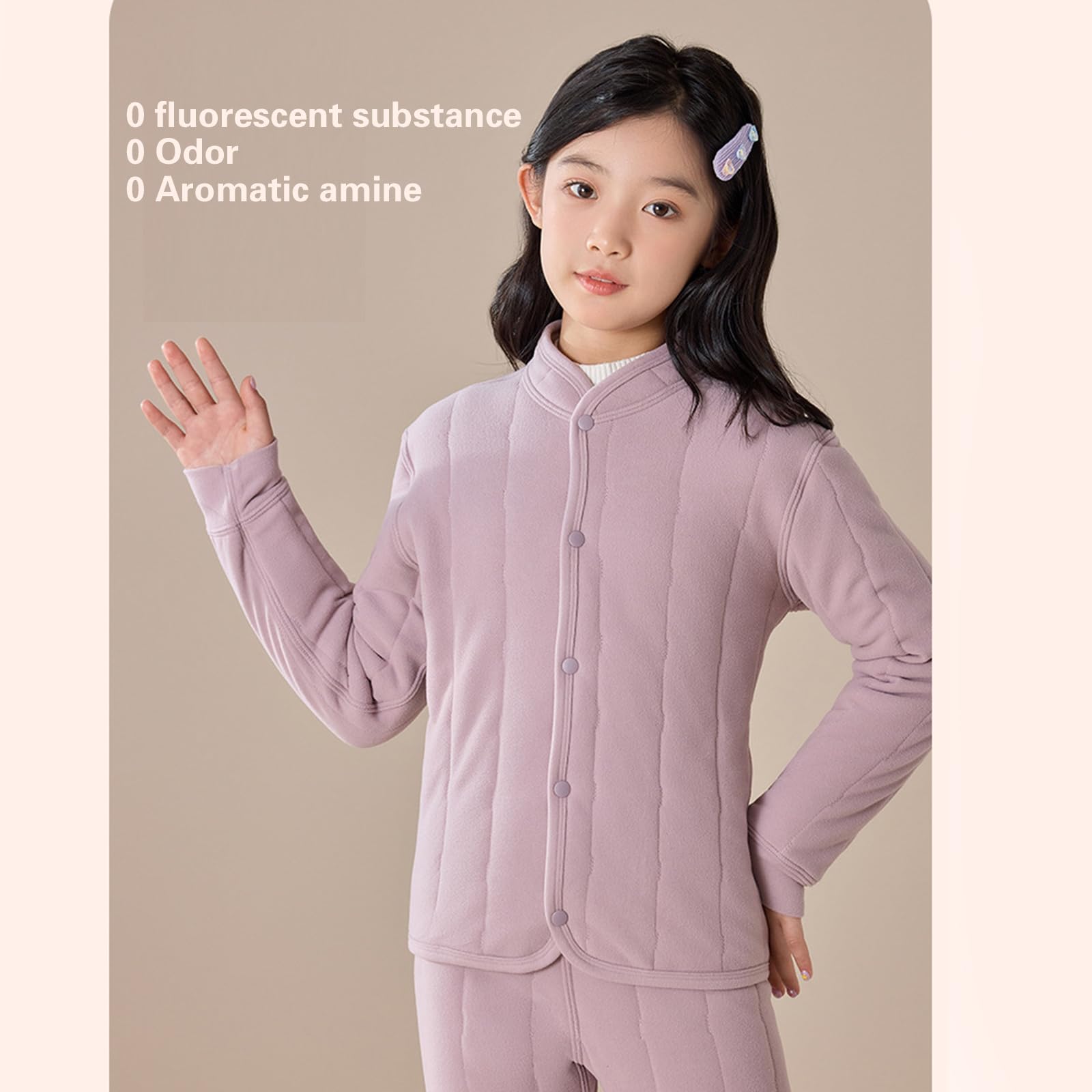 XAGMODSHN 2-teiliges Heimanzug Thermounterwäsche, 110CM, G 110CM | Heimanzug, Baumwollkleidung, Thermo Unterwäsche für Jungen und Mädchen, passende Nachtwäsche, Winter Pyjama,