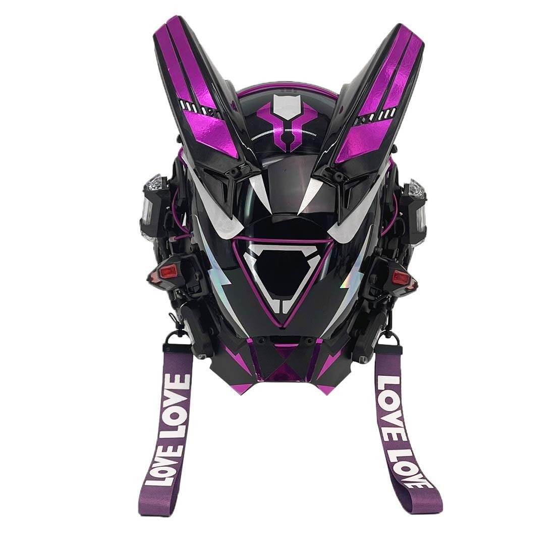 Futuristic Punk Mask with LED Light, Adjustable Cosplay Costume Music Festival Halloween Party for Teens Adults