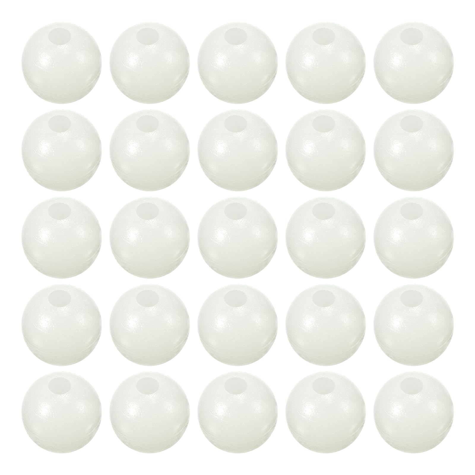 M METERXITY 200 Pcs Glow Fishing Beads - Plastic Luminous Round Soft Bait Egg Lure Rigs Apply to Outdoor Tackle Tool (6mm, White)