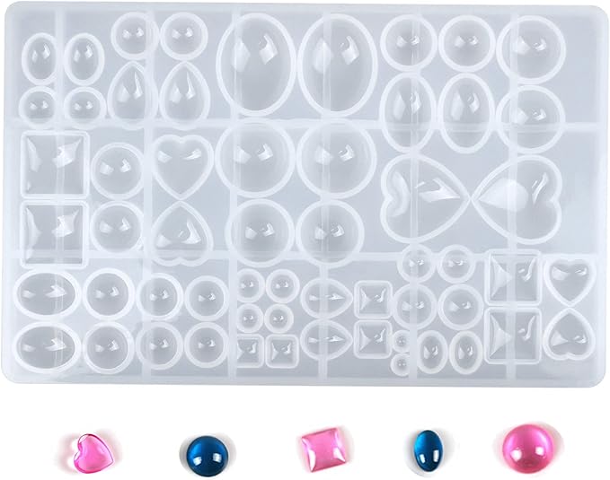 Silicone 3D Gem Diamond Molds - Epoxy Resin Molds - Ball, Heart, Square ...