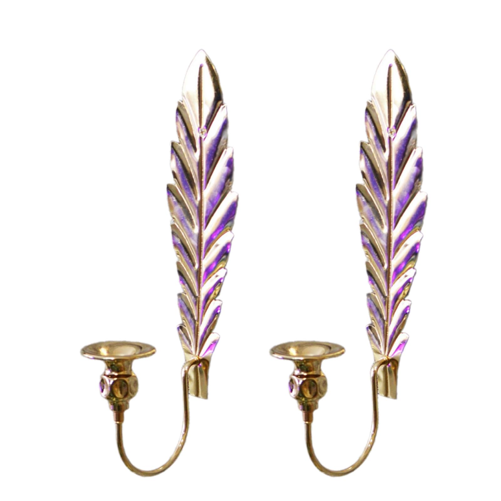 2PCS Holders Candlestick Metal Shape Wall Sconces for Dining Room Elegance and Home Wedding Setting Wedding Decoration