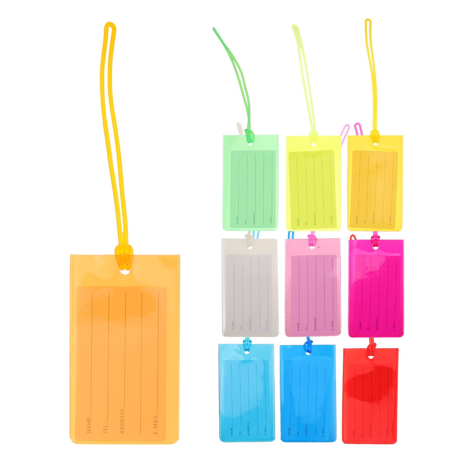 Healeved 30 Etichette per Valigie in Pvc e Carta, Identificatori Facili da Sostituire, per Crociere e Viaggi, Set Completo per Bagagli da 30 Pezzi