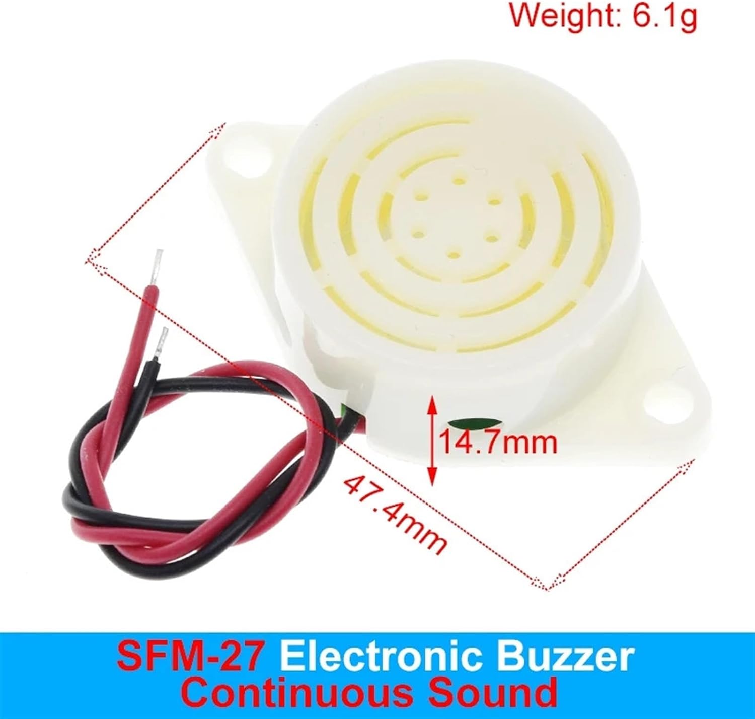 95DB Alarm High-Decibel DC 3-24V 12V Electronic Buzzer Beep Alarm Intermittent Continuous Beep Car Van SFM-27(SFM-27I)