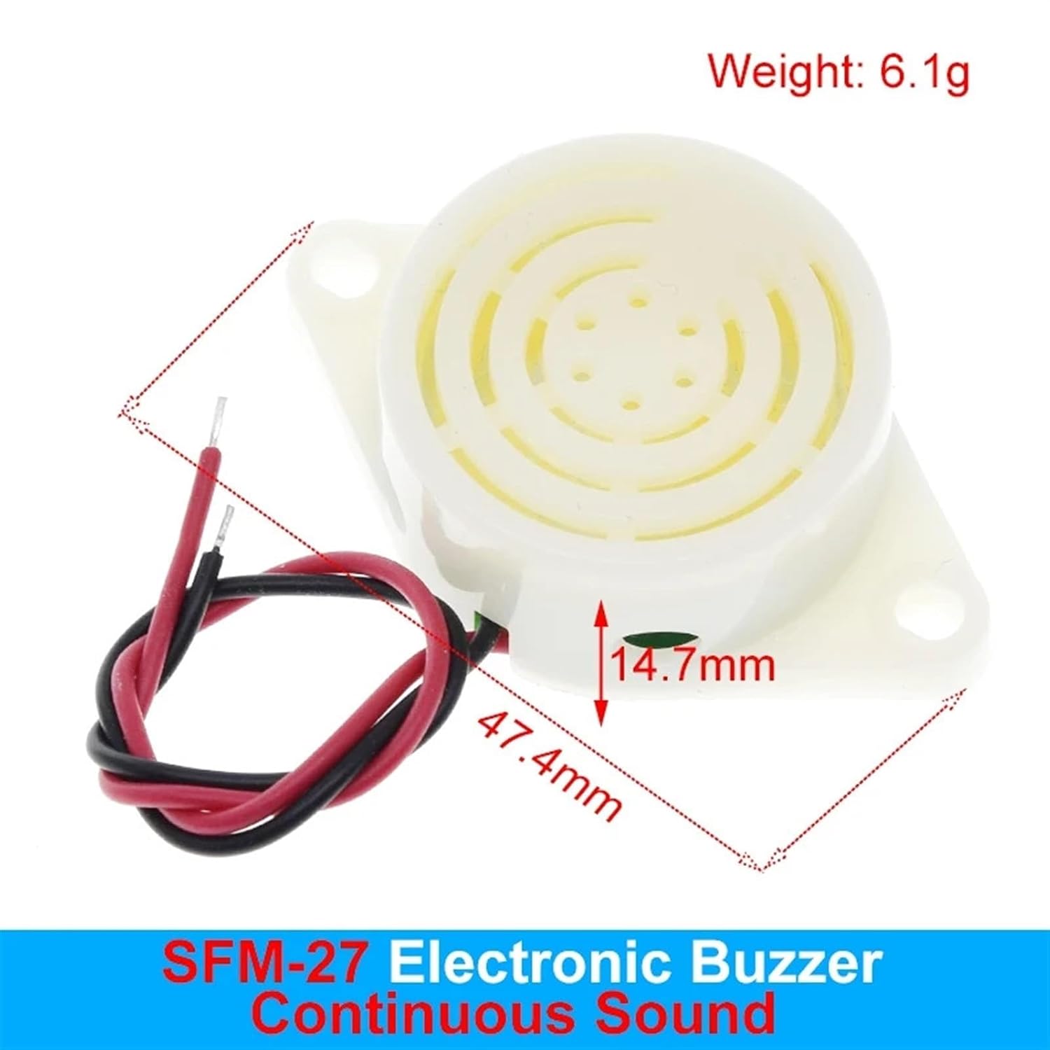 95DB Alarm High-Decibel DC 3-24V 12V Electronic Buzzer Beep Alarm Intermittent Continuous Beep Car Van SFM-27(SFM-27I)