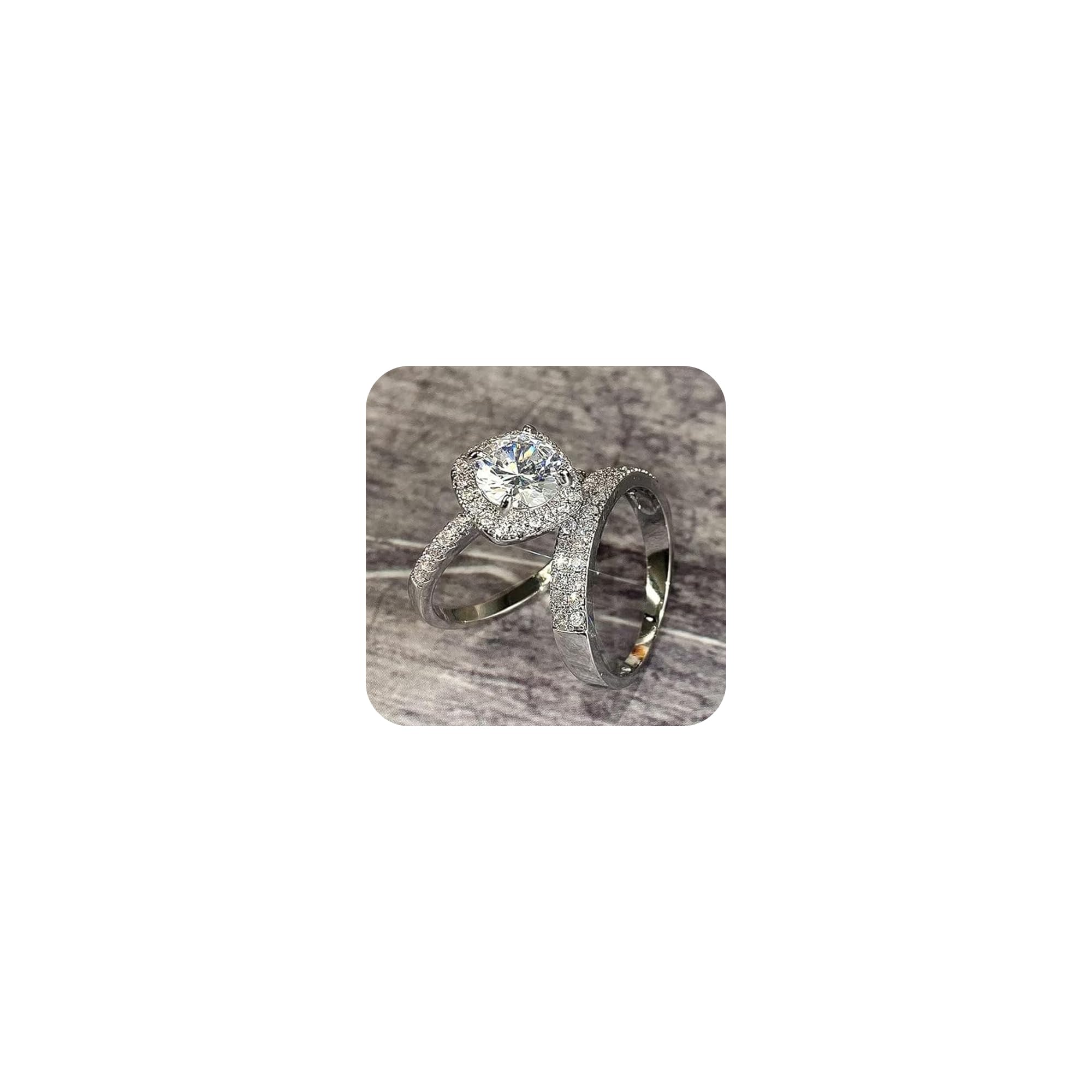 Amazon.com: Metmejiao 2pcs Wedding Bands Engagement Rings 2 Carats