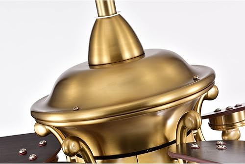 Miniatura 4 de Warehouse of Tiffany Hasna - Ventilador de techo de 29 pulgadas con acabado de latón y control remoto