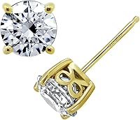 Vista 1 de Tienda Collection Yellow Gold Plated, Platinum or Rose Gold Plated Sterling Silver Infinite Elements Cubic Zirconia Stud Earrings White, Blue
