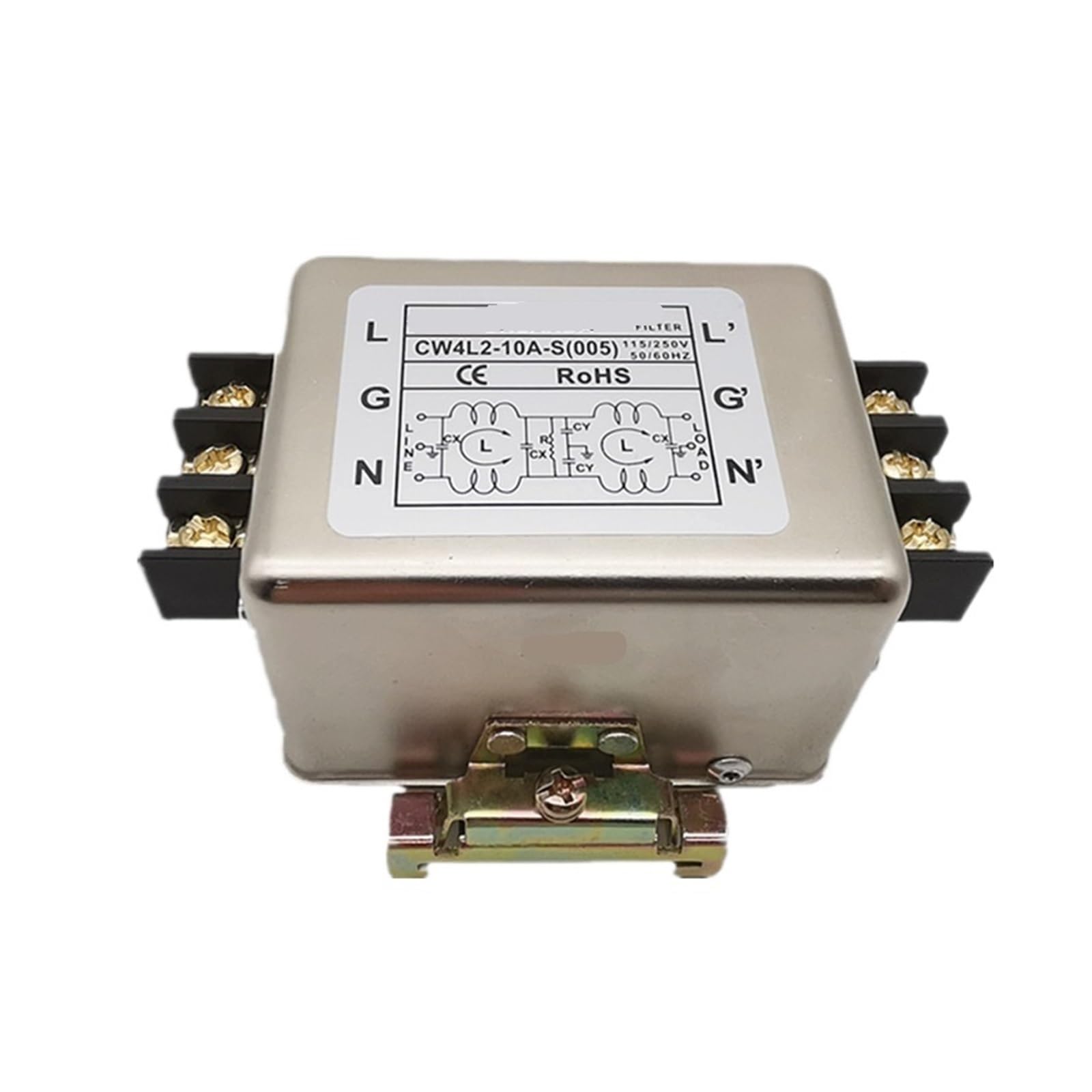 Purificador monofásico CW4L2-20A-S y filtro de red eléctrica para riel DIN