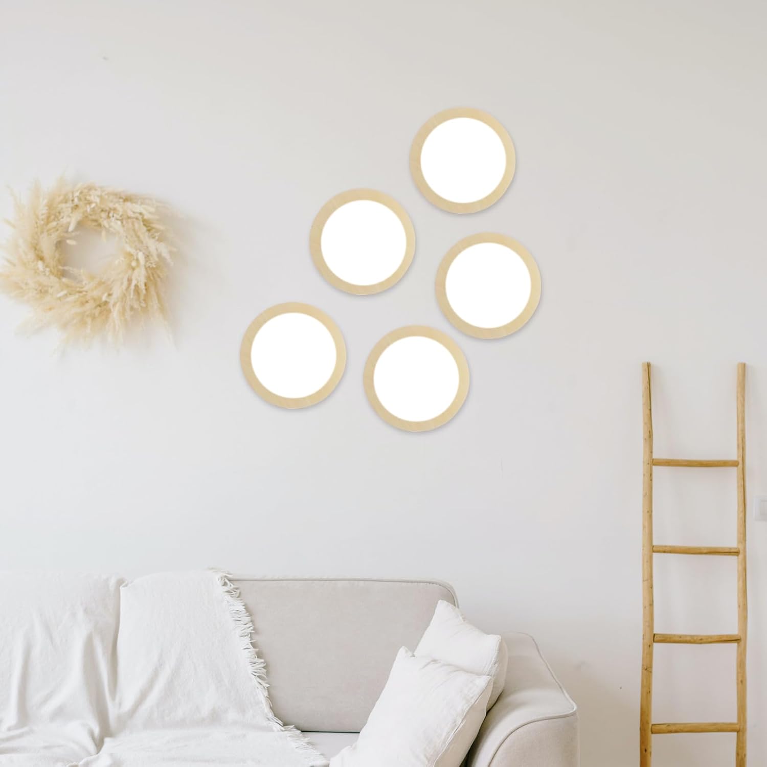 SHEUTSAN 8 PCS 10 Inch Round Basswood Circles, 1/4 Inch Thick Unfinished Wood Blank Rounds, 6mm Wooden Discs Cutouts for Painting Door Designs Furniture Decoration (Pack of 2)