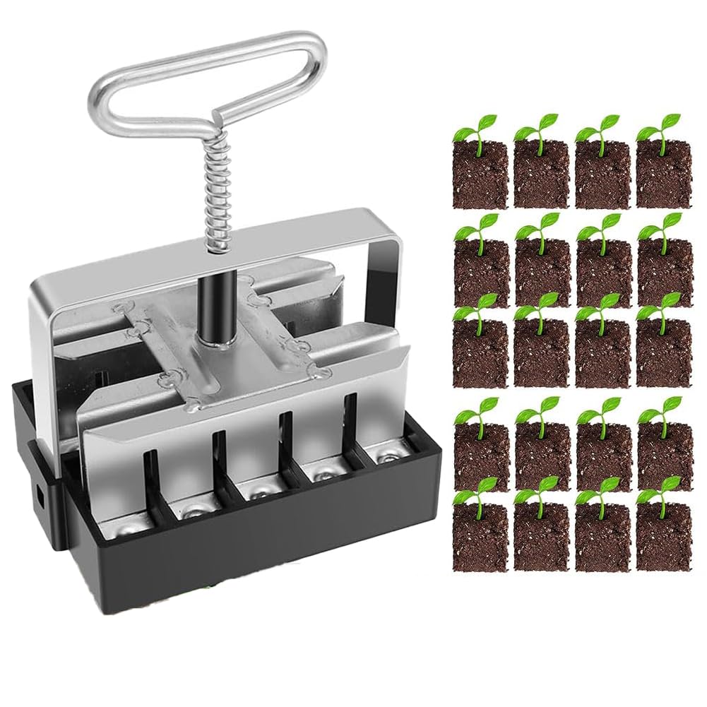 Générique Bloqueur De Terreau Portatif pour Semis, Ensemble De Bloqueurs De Terreau Antidérapants, Améliore Le Taux De Germination, Taille De Bloc De Terreau De 1,9 Cm