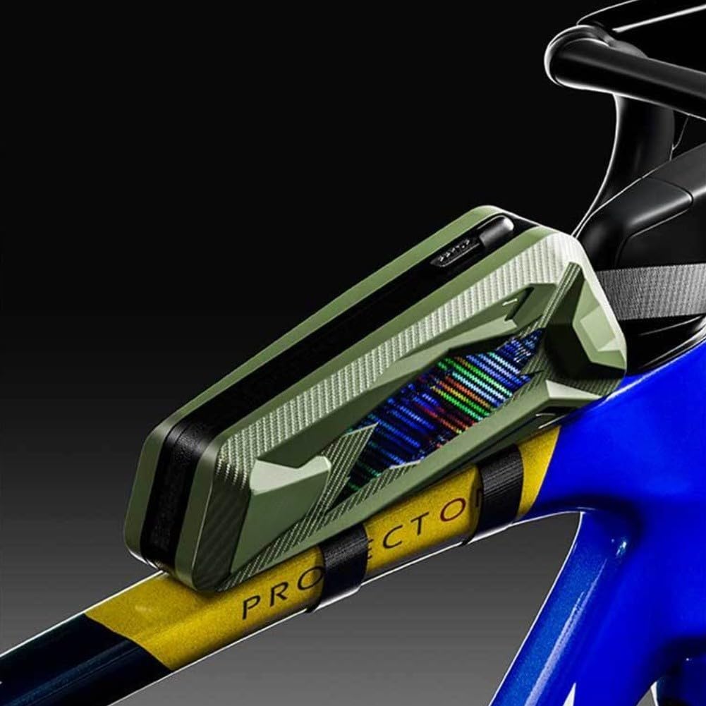 Borsa impermeabile per tubo superiore della bicicletta, 1,8 l, per bici da strada e mountain bike, pendolarismo, con cinghie di sicurezza, arancione, verde, nero, bianco (bianco)