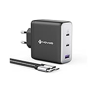 NOVOO 120W Caricatore USB C GaN Ⅲ con 3 Porte USB C Adattatore di Rete per Caricamento Rapido