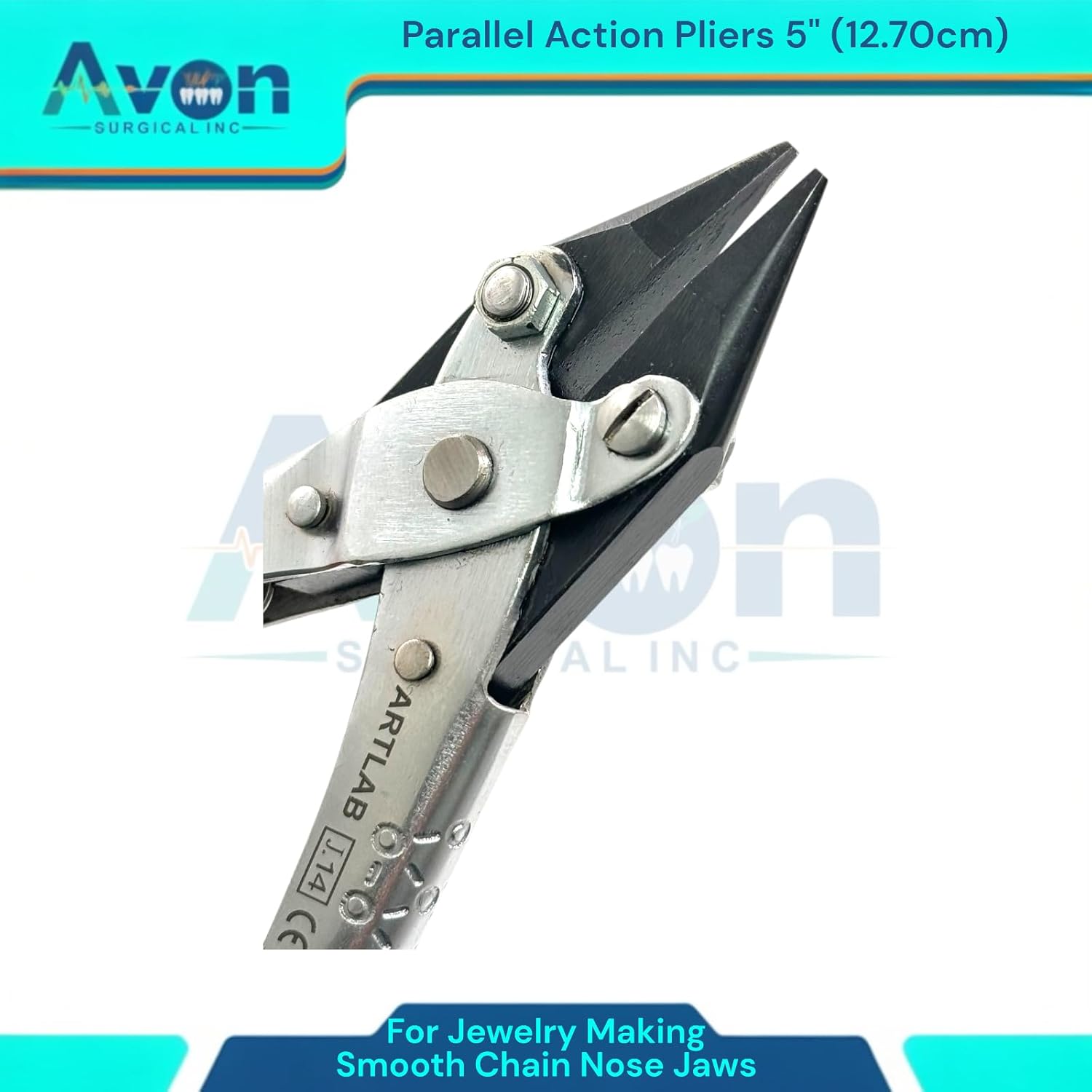 Essential Jeweler Parallel Pliers - Wire Bending, Wire Shaping, Beading, Jewelry Repair Parallel-Action Pliers | Apply Even Pressure Every Time. ((#J14)-5in Smooth Chain Nose)
