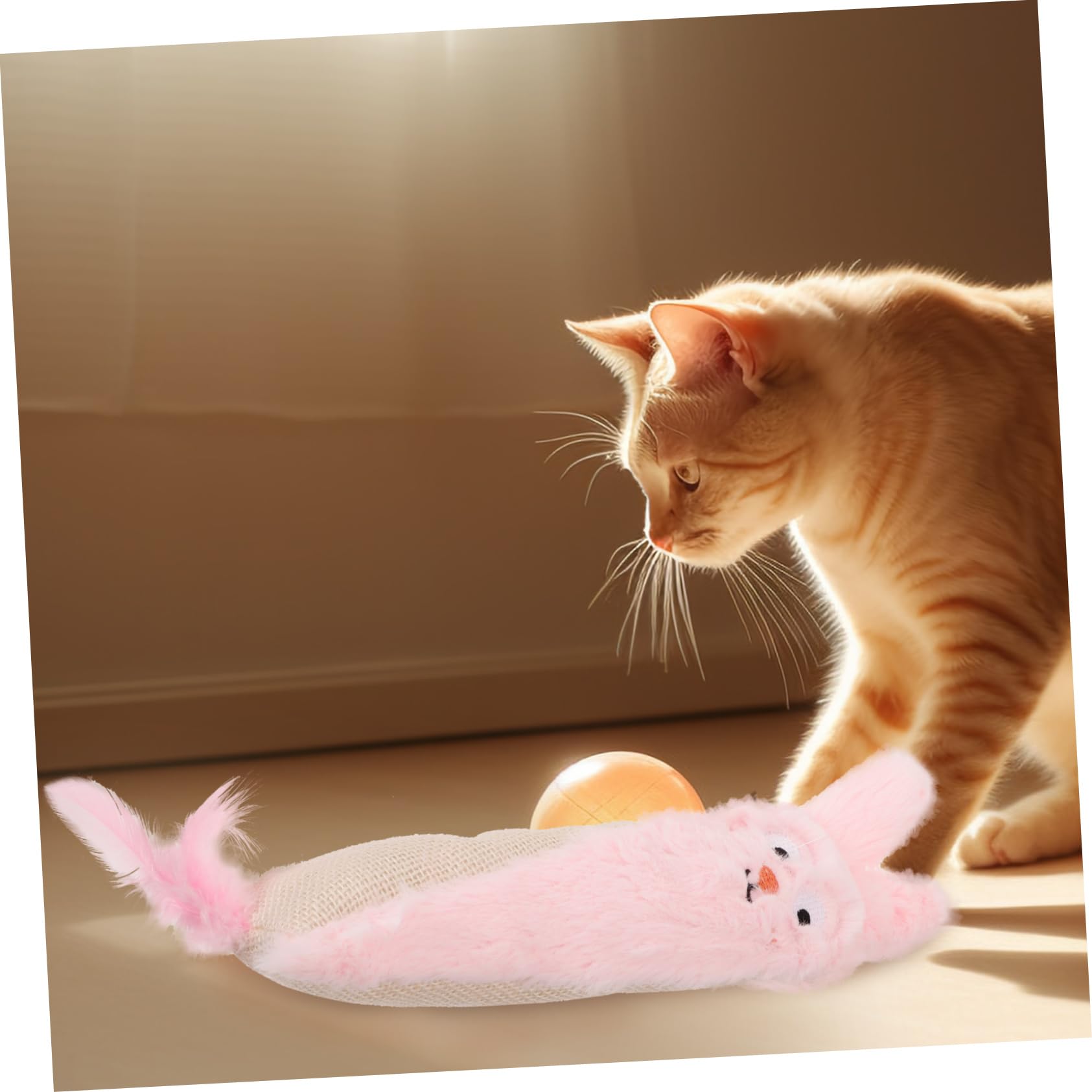 UKCOCO Mâcher pour Chat Cataire Peluche avec Papier Crépitant pour Chat pour Soulager Stress Activité