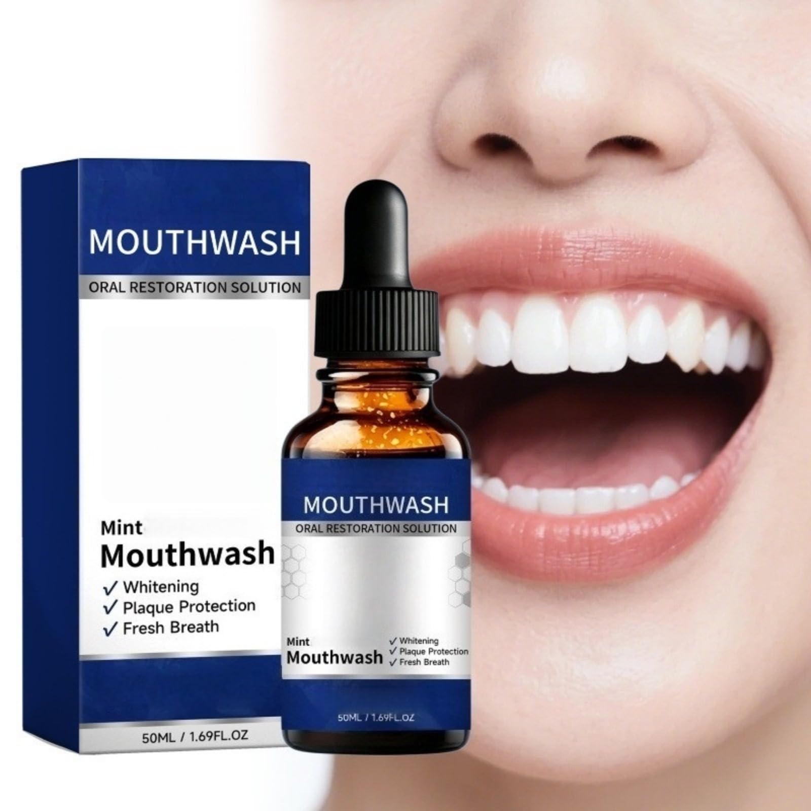 Mouthwash Oral Restoration Solution - Dentifricio all'olio essenziale di menta per soda dolcezza, sbiancamento dei denti e protezione contro la placca
