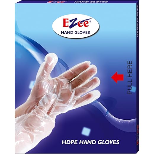 Ezee Multipurpose Disposable Hand Gloves Pack of 100 | Transparent & Disposable Gloves | Universal Size Gloves | For Gardening, Cleaning and Public Areas