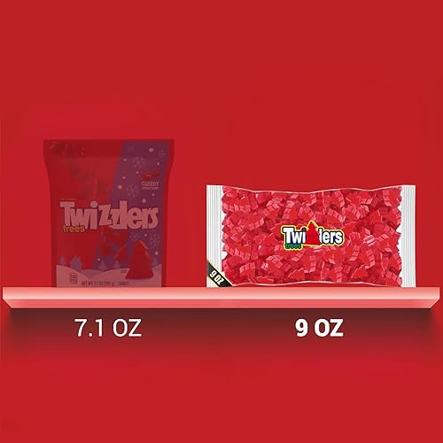 Miniatura 6 de Caramelo de árbol de regaliz de cereza de Navidad, 2 paquetes, 9 onzas cada uno (18 onzas en total), golosinas navideñas suaves y masticables en un