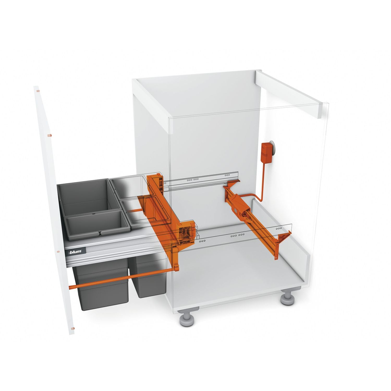 BLUM SERVO-DRIVE UNO eins2fünf zestaw do segregacji śmieci, szerokość korpusu 600 mm