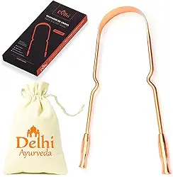 Raspador Limpador de Língua 100% Cobre - Delhi Ayurveda - Higiene Bucal