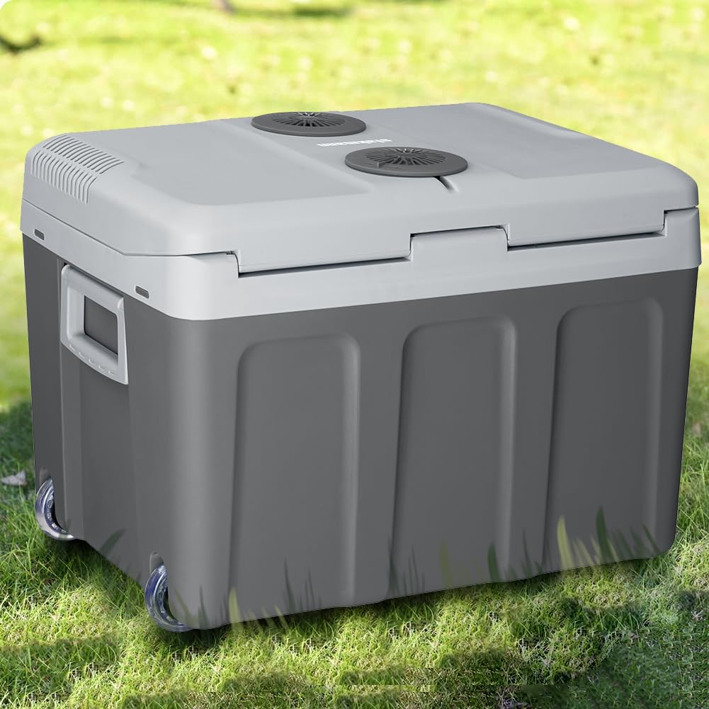 Frigorifero Elettrico Portatile per Auto da 40 Litri, Mini Frigo con Manico Ergonomico, Spina da 230V e 12V, Modalità Freddo e Caldo per Camion, Macchina, Barca, Campeggio, Camper