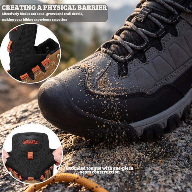 ARRIGO BELLO Wanderschuhe Herren Trekkingschuhe Outdoor Schuhe EU 41-46 | Verstärkte Zehenkappe,Knöchelschutz,Rutschfest,Atmungsaktiv,Für Kurze und Lange Wanderungen,Für Alle Jahreszeiten,Langlebig