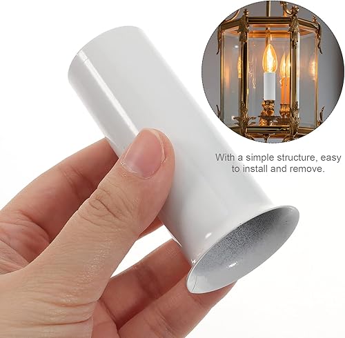 Miniatura 7 de Beaupretty Reemplazo de enchufe de lámpara, 6 piezas, fundas de base de lámpara de araña, cubiertas de vela de metal, cubiertas de bombilla de