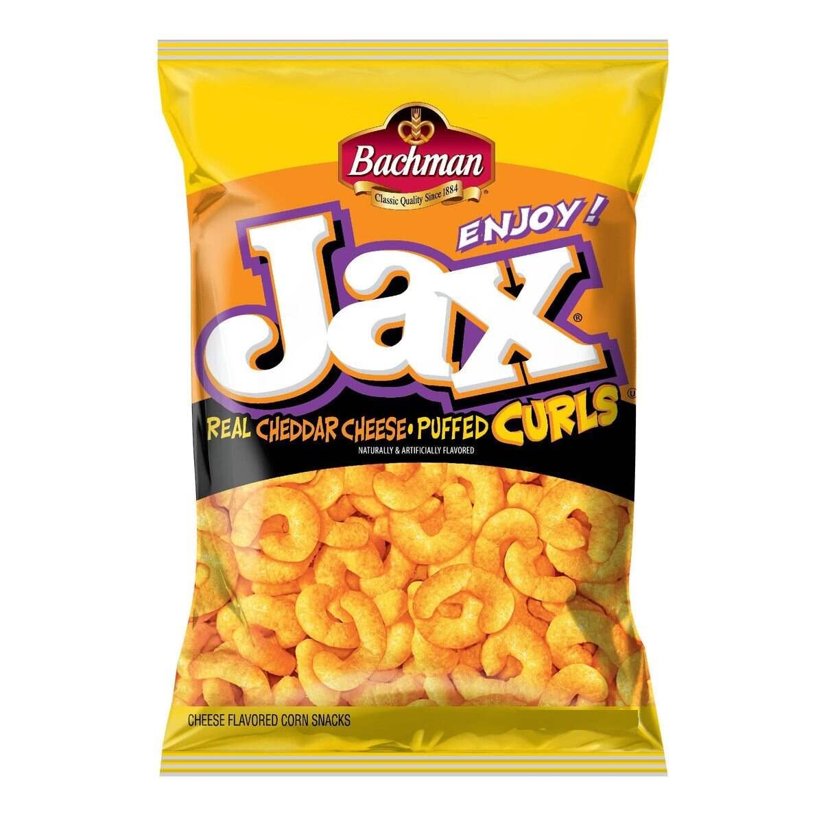 Bachman Jax Cheddar Cheese Puffed Curls 9.75 Oz (2 Bags)