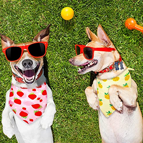 12 Pieces Summer Dog Bandanas Washable Pet Hawaiian Dog Triangle Bibs Scarf Assortment Cute Fruits Tropical Leaf Flamingo Print Dog Kerchief For Small Medium Size Pets Summer Holiday Decoration #TOP5