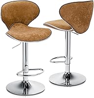 Vista 1 de Magshion Juego de 2 taburetes de bar tapizados de terciopelo, taburetes de bar ajustables con altura de mostrador para comedor y sala de estar