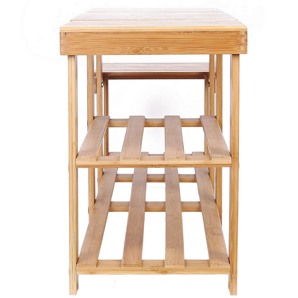 Buy Clevr 44" Extra Large 3Tier Natural Bamboo Shoe Rack Bench, with