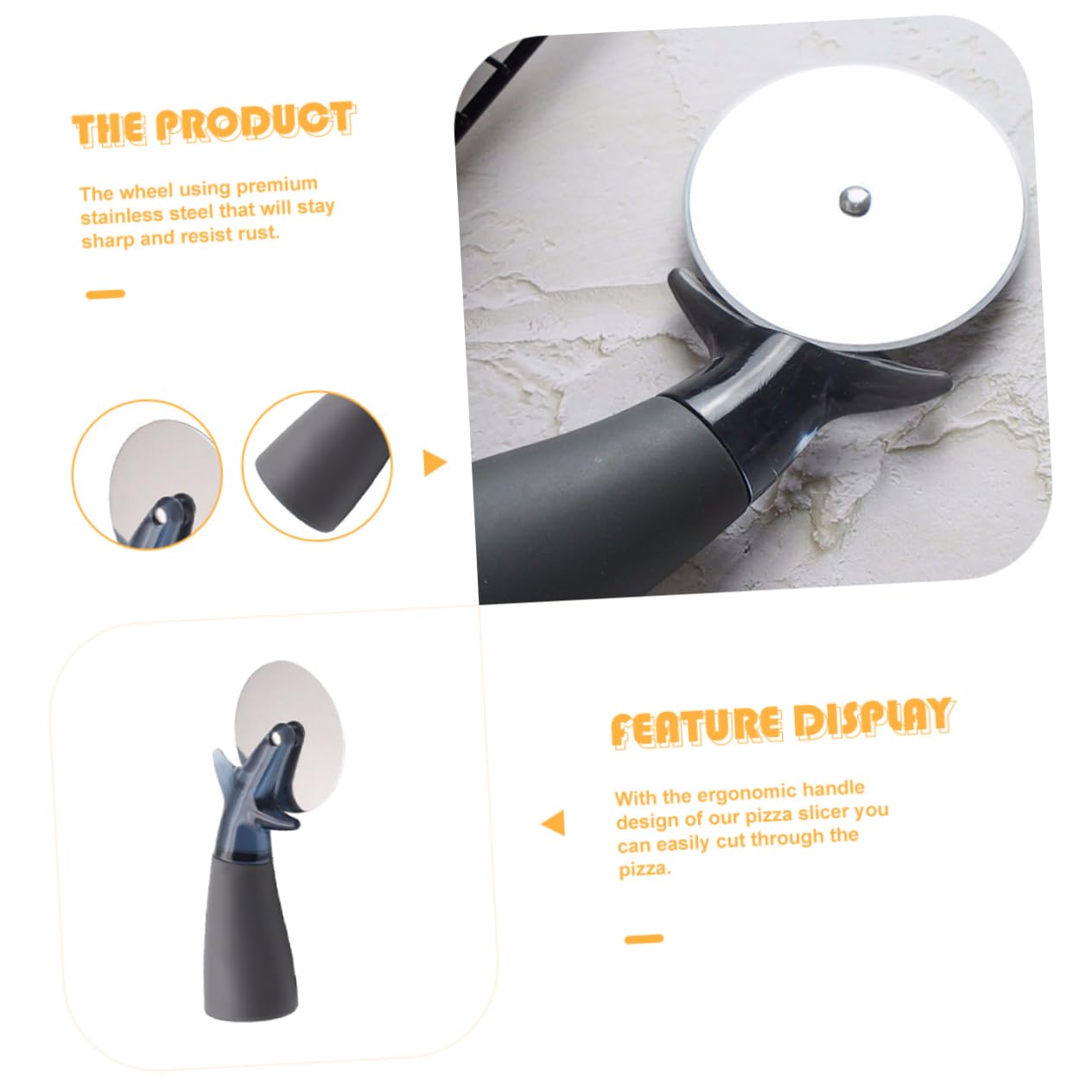 COLLBATH Pizza Cutter Wheel Effortlessly Slice Pizzas Pies Dough Kitchen Tool for Toppings Essential Baking Supplies for Any Thickness