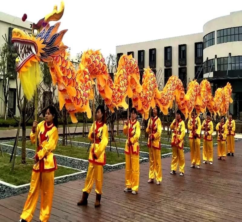 Amazon.com: KrrNFYSG Dragon Dance Set 18Meters Silk Dragon Dance