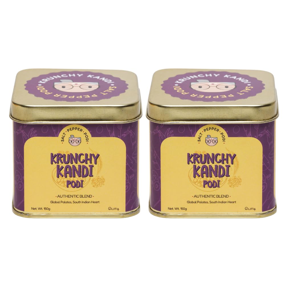 Salt Pepper Podi Krunchy Kandi Podi Home Style 150 GM (Pack of 2) Paruppu Podi Fried Gram/Gunpowder South Indian Style Masala/Chutney Pesticide-Free No Palm Oil No Added Preservatives
