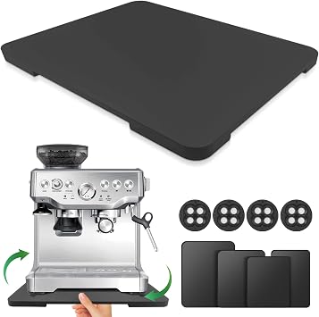 Appliance Slider 360 Rolling Tray for Coffee Maker Bamboo Coffee Pot Slider Tray for Countertop Rotation Sliding Tray with Wheels, Appliances Mat Easily from Under The Cabinet Black(15.713)