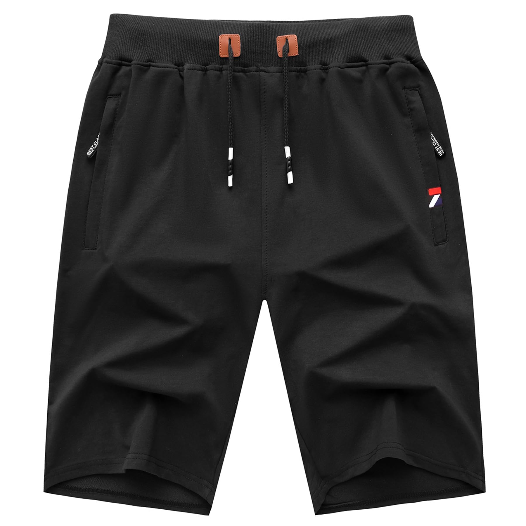 GEEK LIGHTING Mens Shorts Casual Cotton Drawstring Zipper Pockets Elastic Waist Lightweight Summer Athletic Beach Shorts