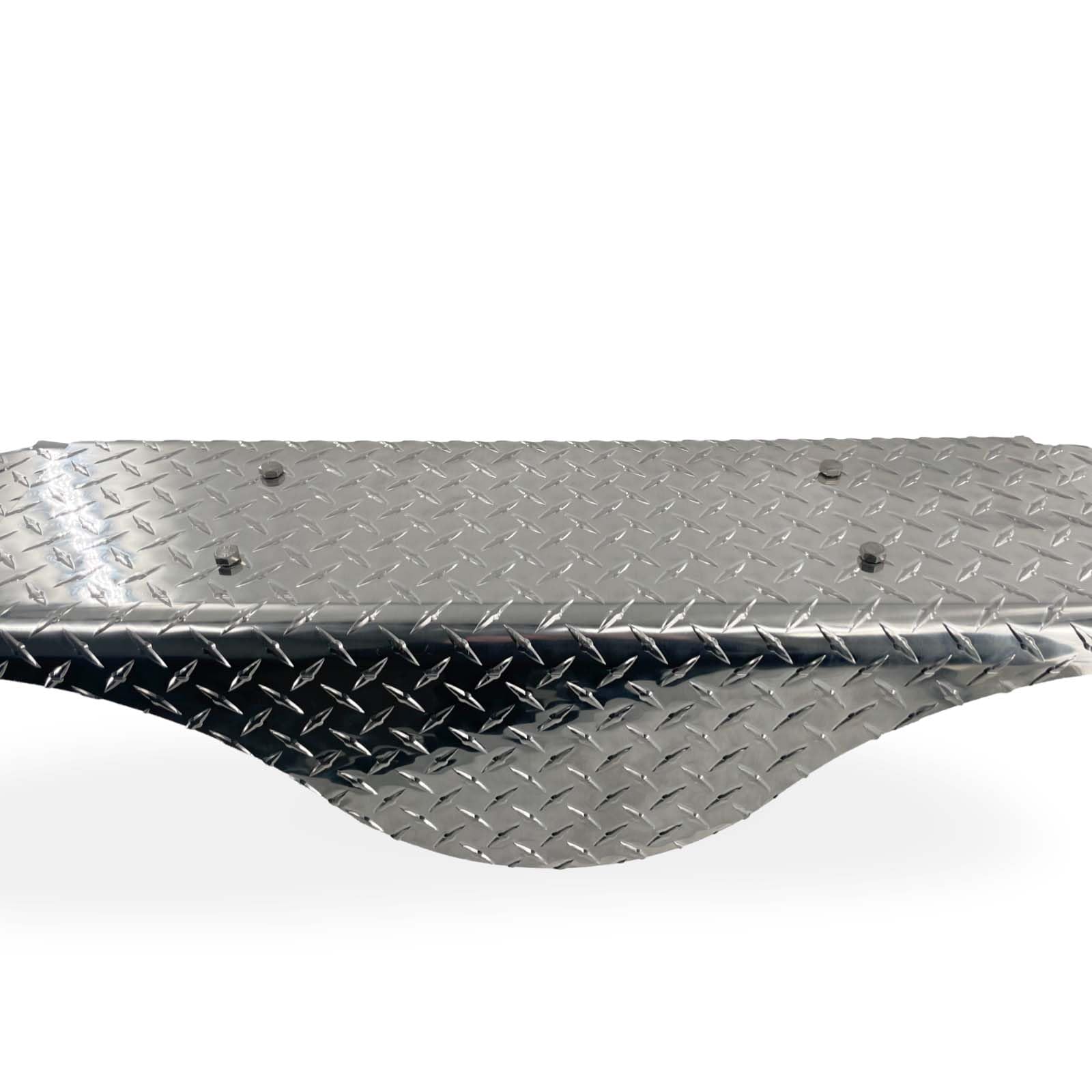 Sturdy Built Adjustable Aluminum Diamond Plate Teardrop Tandem Axle Boat Trailer Fender 60 to 72 inch Long, 26909