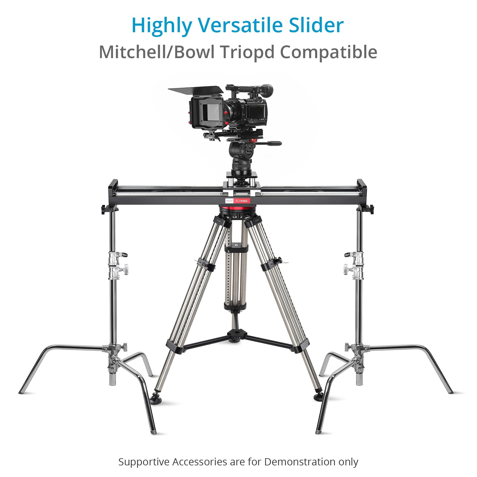 Curseur de précision PROAIM Flyking de 60 cm (Montage sur Bol) avec Rotation à 360° et butée Souple Antichoc. Compatible avec trépied Mitchell/Bowl. Charge utile jusqu'à 70 kg. (P-FK-2-BL)