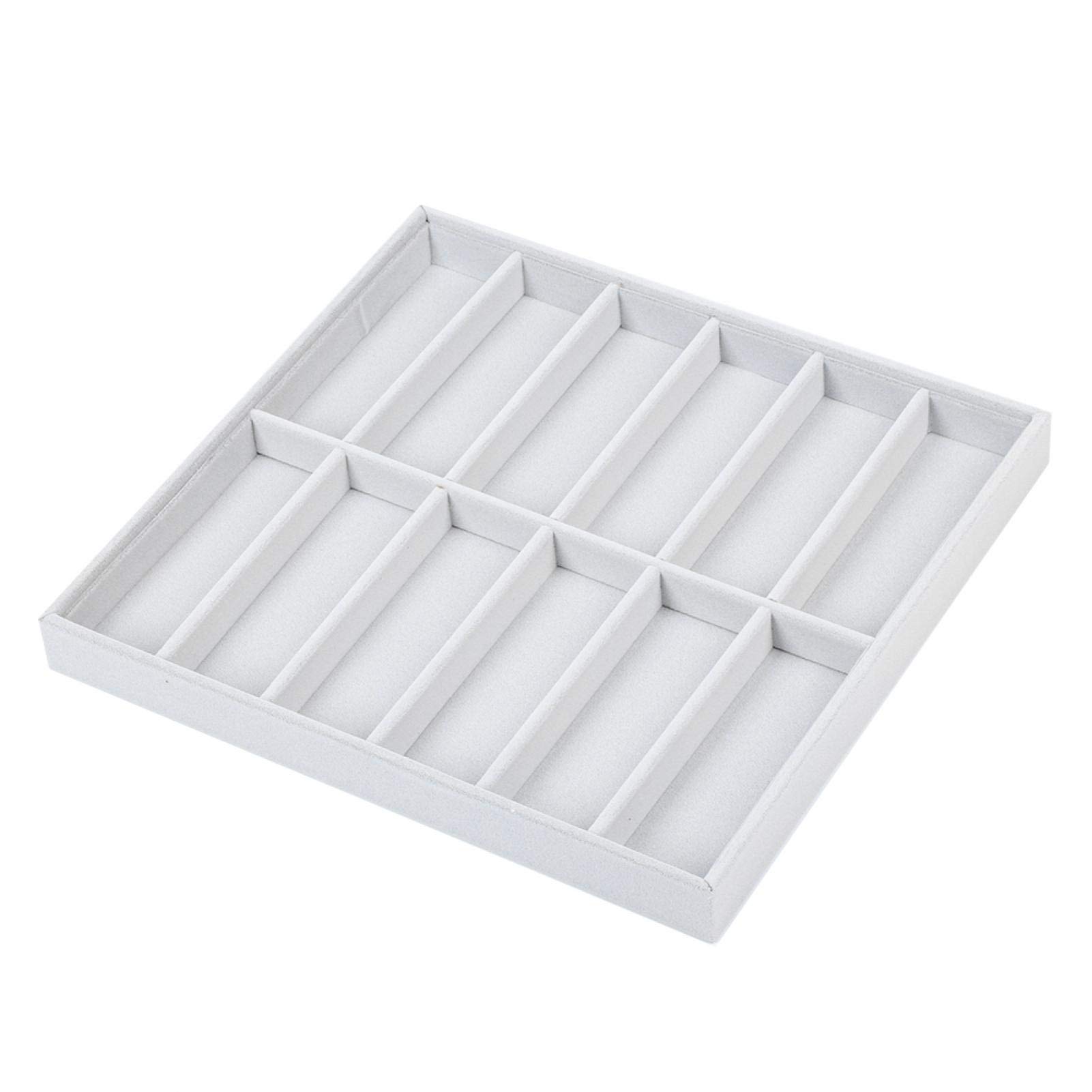 Boîte de rangement de bijoux, 12 grilles peluches douces et boîte de rangement de lunettes de soleil en bois Boîte à lunettes exquise Organisateur d'affichage de bijoux Conteneur pour magasin Bracelet