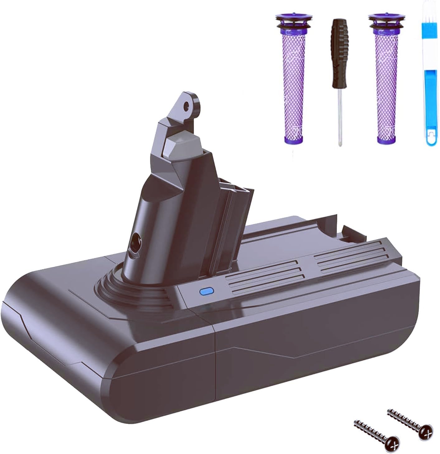 FLYLINKTECH V6-6000mAh Ersatzakku, V6 Ersatzakku für Dyson V6 SV03, SV04, SV05, SV06, SV07, SV09, DC72, DC74, 595, 650, 770, 880, DC59, DC58, DC61, DC62 Animal Staubsauger Inklusive Montagezubehör