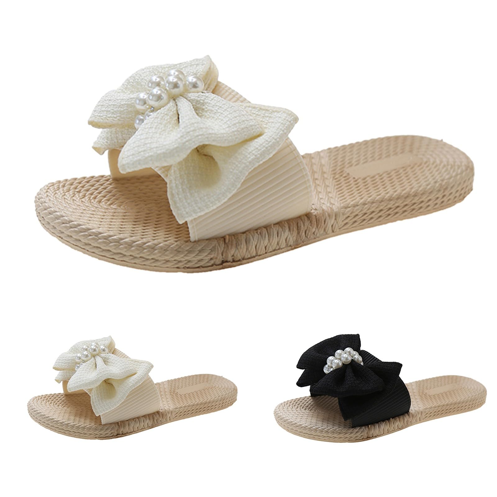 Chanclas de verano bajas para mujer - Sandalias de cuerda con cuña