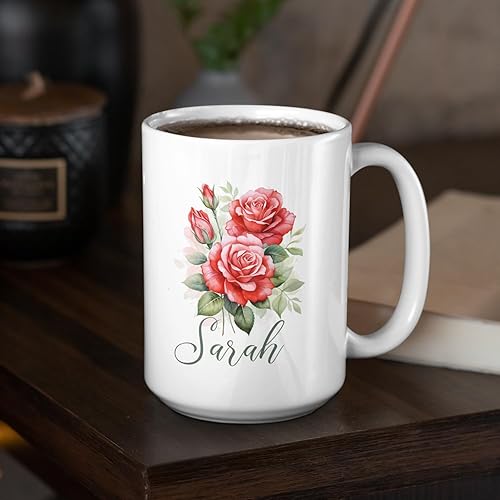 Miniatura 9 de Taza personalizada para amantes de los girasoles con nombre, regalos personalizados para amantes de las flores, taza de café de cerámica con